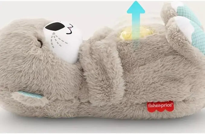 Fisher-Price Sound Machine Soothe 'n Snuggle Otter Portable Plush Baby Toy with Sensory Details Music Lights & Rhythmic Breathing Motion - Puritific