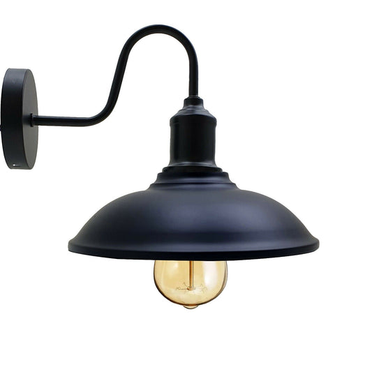 Black Industrial Wall Light Retro Wall Lamp Metal Shade~1875-1