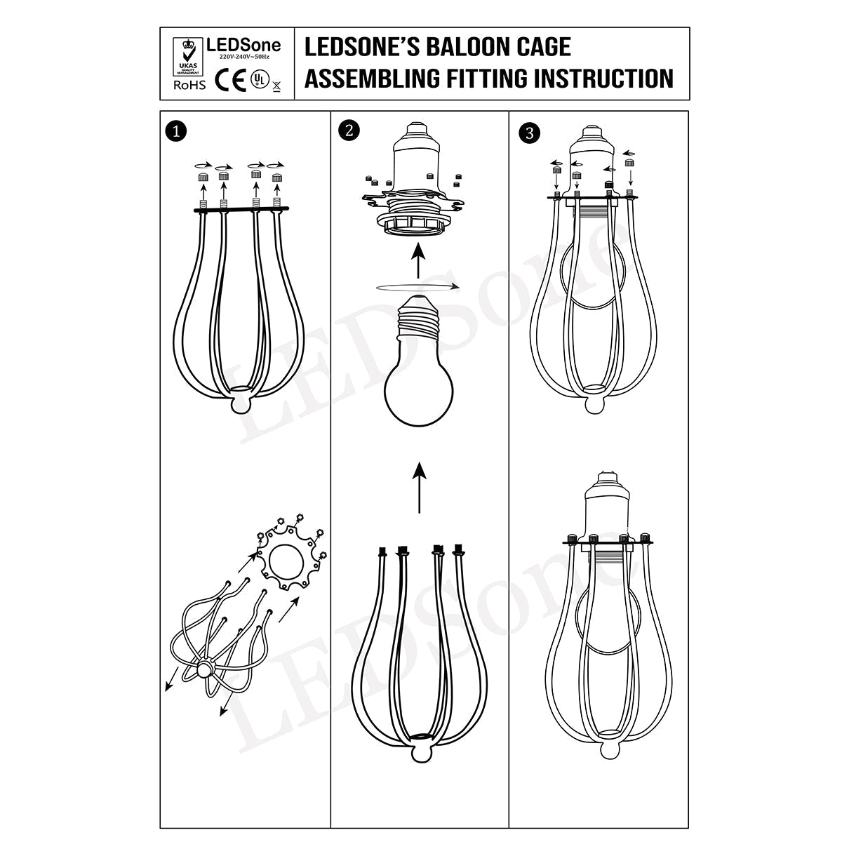 Balloon Wire Cage Lighting Lampshade~2839-3