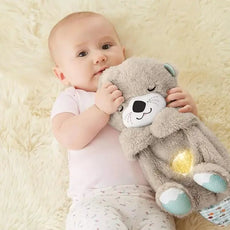 Fisher-Price Sound Machine Soothe 'n Snuggle Otter Portable Plush Baby Toy with Sensory Details Music Lights & Rhythmic Breathing Motion - Puritific