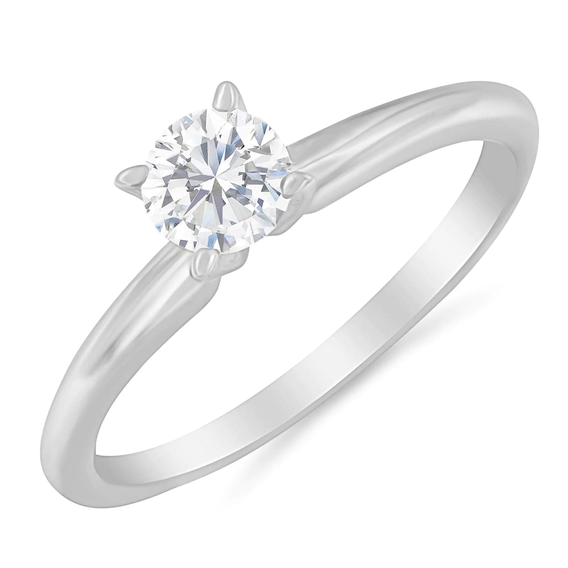 GIA Certified 14K Gold 1/2 Cttw Diamond Solitaire Engagement Ring (H Color, SI1 Clarity) - Puritific