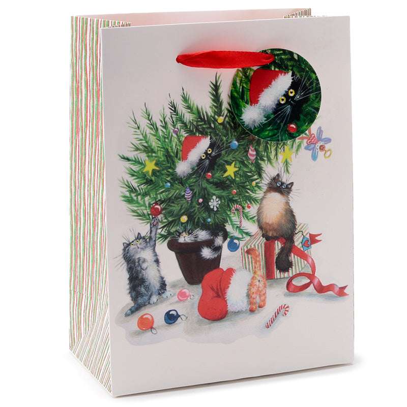 Christmas Gift Bag (Medium) - Kim Haskins Christmas Cats XGBAG109B-0