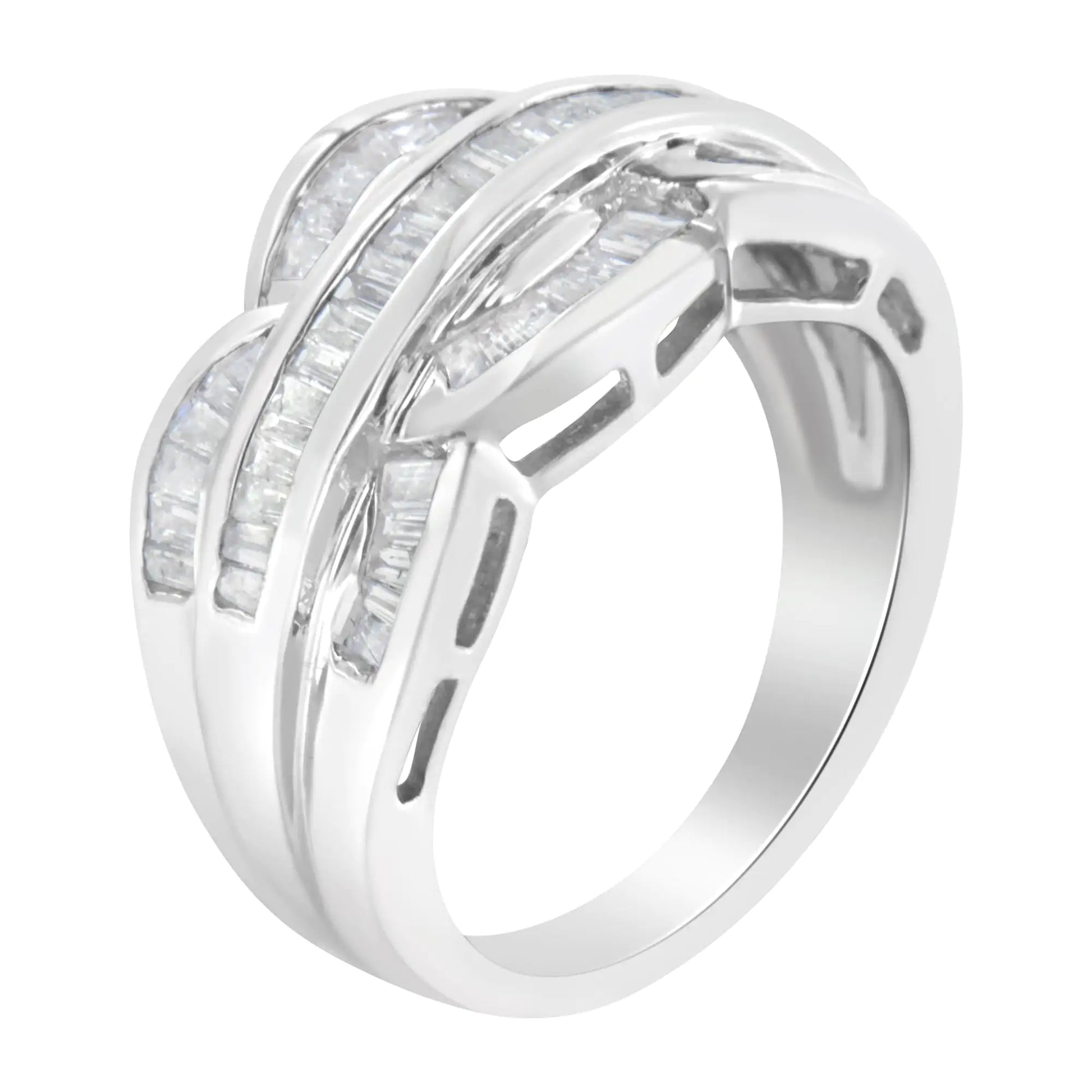 14KT White Gold Diamond Cocktail Band Ring (1 1/2 cttw, H-I Color, I1-I2 Clarity) - Puritific