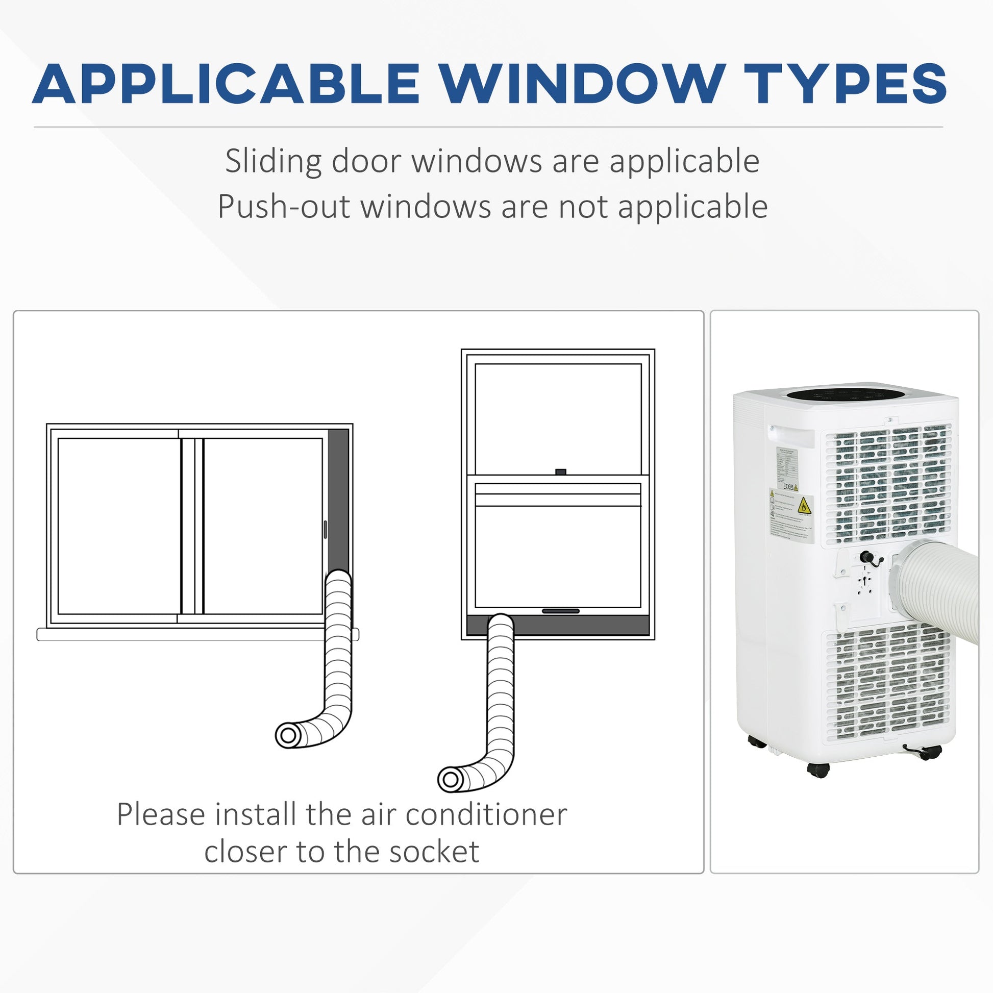 7000 BTU Air Conditioner Portable AC Unit for Cooling Dehumidifying Ventilating with Remote Controller, LED Display, Timer, for Bedroom, White-4