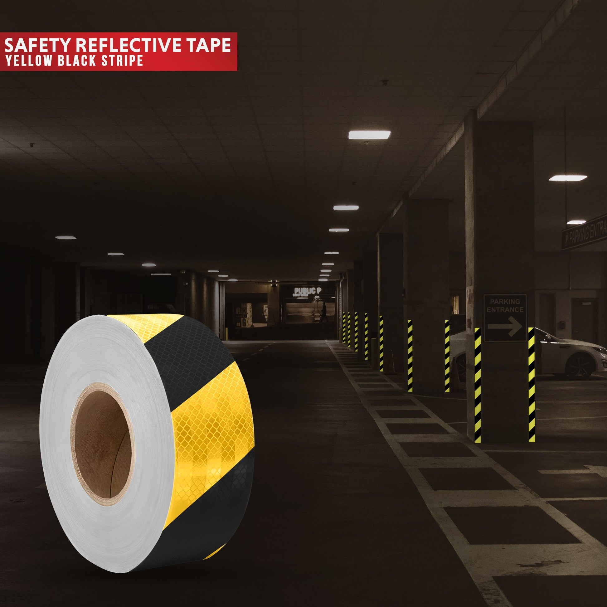 Waterproof Reflective Safety Tape Floor Marking Self-Adhesive Roll~5191-3