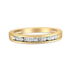 IGI Certified 1/4 Cttw Diamond 10K Yellow Gold Channel Set Band Style Ring (J-K Color, I2-I3 Clarity) - Puritific