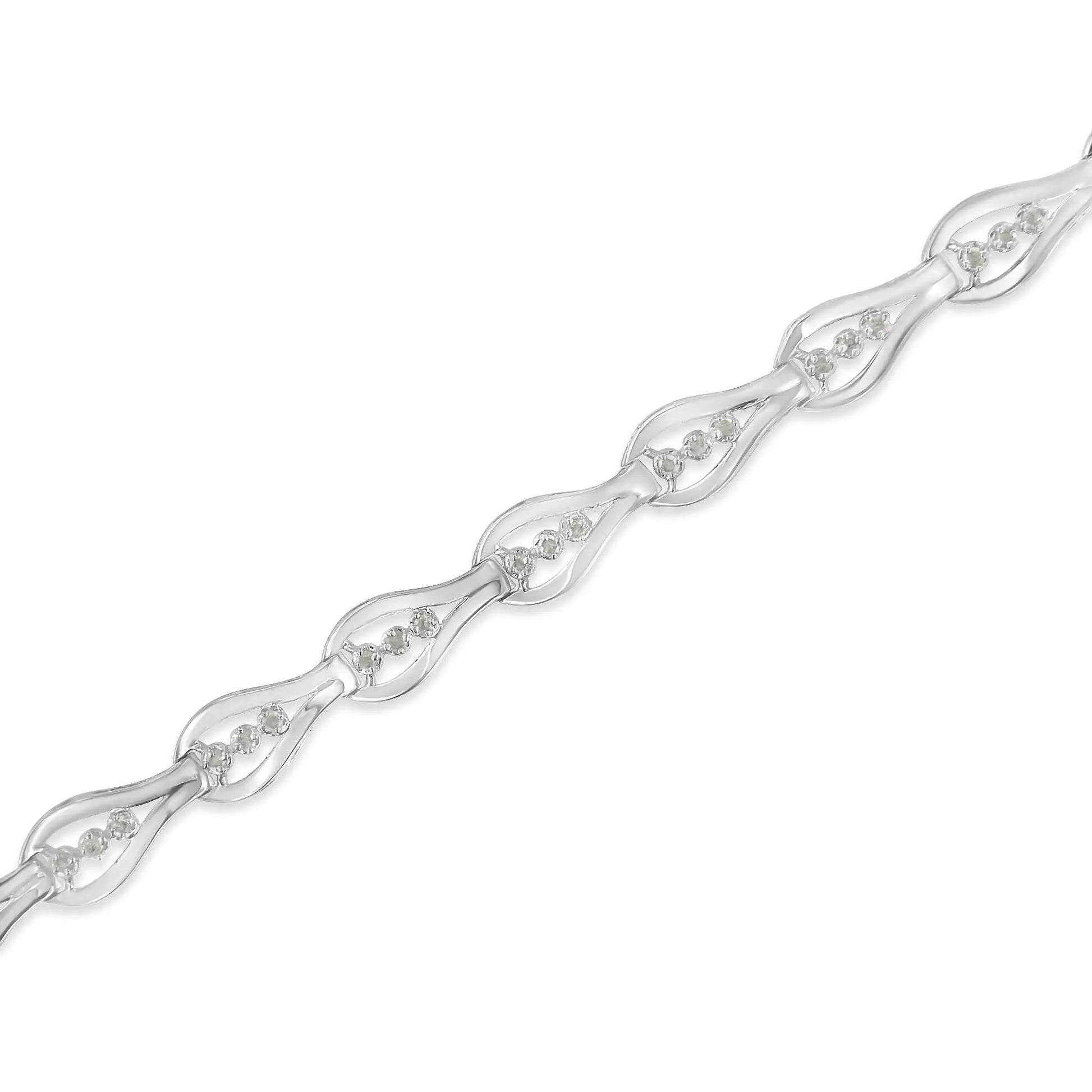 Sterling Silver Diamond Link Bracelet (0.5 cttw, I-J Color, I3 Clarity) - Puritific