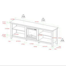 Modern Transitional Wood Fireplace TV Stand For TVs With 2 Shelves