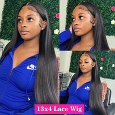 30 40 Inch Bone Straight HD Lace Frontal Wigs Pre Plucked Brazilian Transparent 13x4 Lace Front Human Hair For Women 250 Density - Puritific