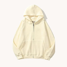 Plain Zip-Up Hoodie - Puritific