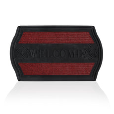 Welcome Mats for Front Door- Outdoor Indoor kitchen Mat Red and Black Non Slip~5149-4