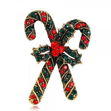 Rhinestone Crystal Christmas Enamel Brooch Pin - Puritific