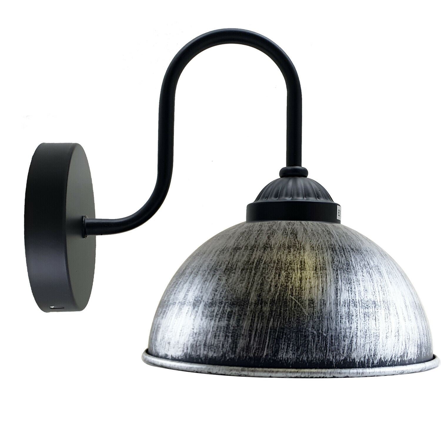 Retro Wall Lamp with Dome Metal Shade, E27 Indoor Wall Lighting Fixtures~1264-7