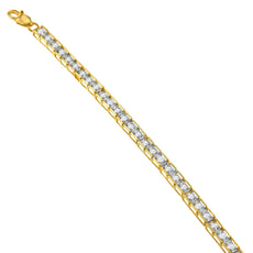 14K Yellow Gold Round-Cut Diamond Square Link Bracelet (1.00 cttw, H-I Color, I2-I3 Clarity) - Puritific