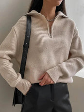 Turtleneck Zipper Sweater - Puritific