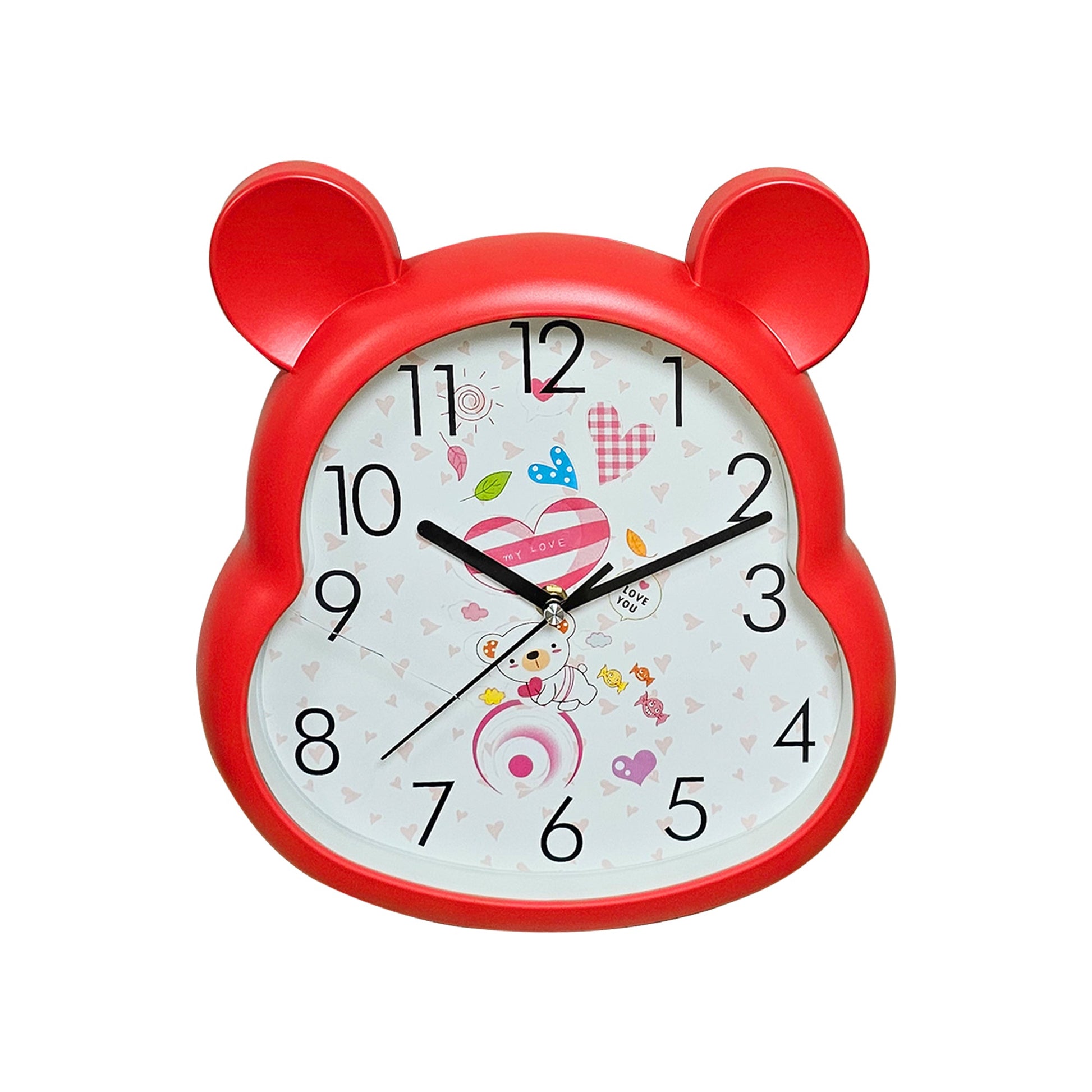 Bear Shaped Wall Clock for Children's Room with Quartz Movement~5169-3