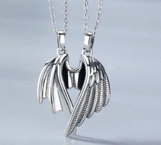 Angel Devil Wings Pair Lovers Necklace - Puritific