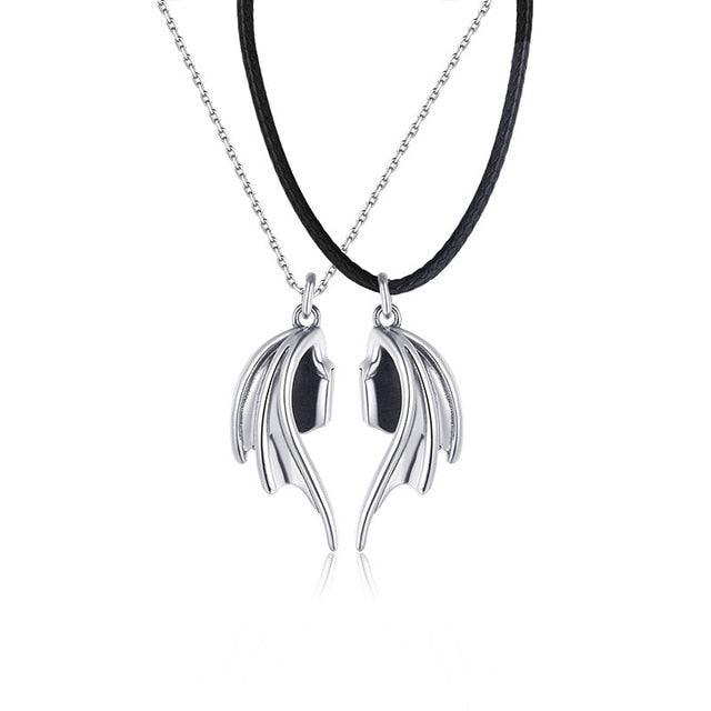 Angel Devil Wings Pair Lovers Necklace - Puritific