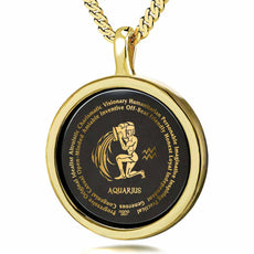 Aquarius Necklaces for Lovers of the Zodiac | Inscribed in Gold - Puritific