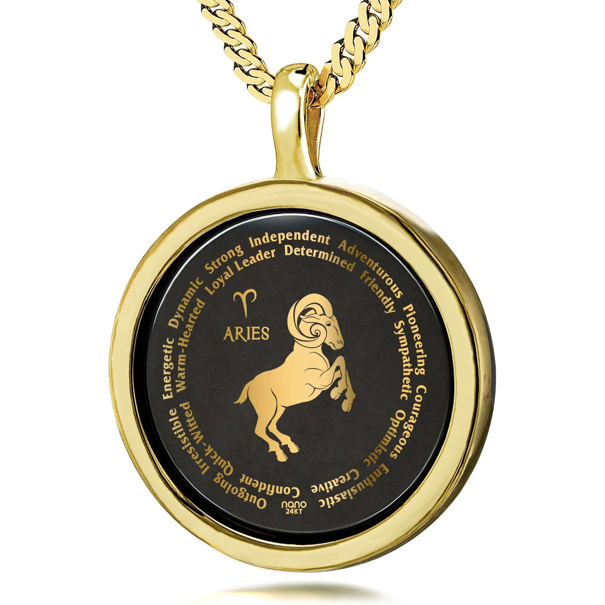 Aries Necklaces for Lovers of the Zodiac 24k Gold Inscribed - Puritific