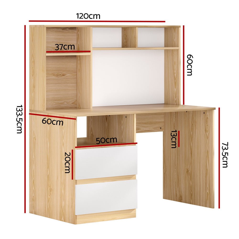 Artiss Computer Desk Office Study Desks Table Bookshelf Drawer-1