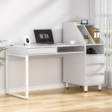 Computer Desk Office Study Desks Table Drawer Bookshelf-4