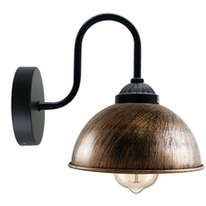 Retro Wall Lamp with Dome Metal Shade, E27 Indoor Wall Lighting Fixtures~1264-3