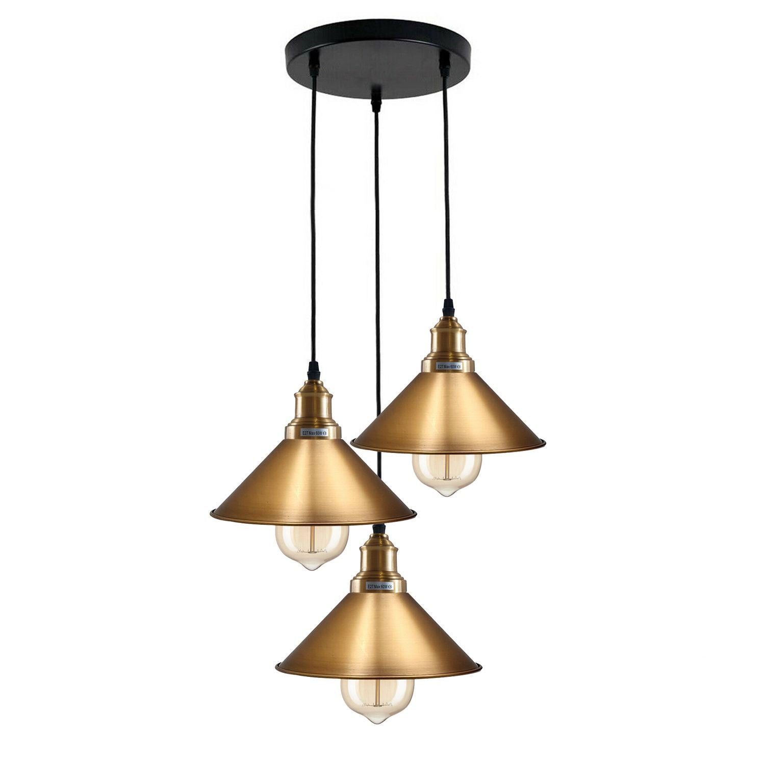 3 Pendant Light Fixture Brass Over the Kitchen Island~1302-17