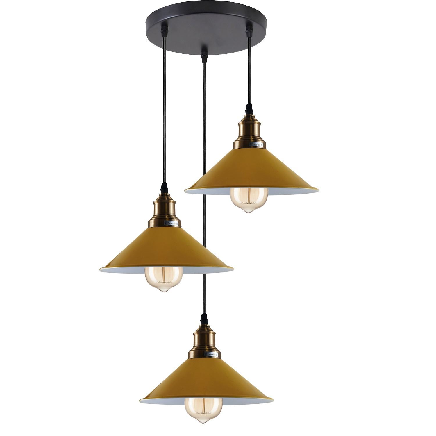 3 Pendant Light Fixture Brass Over the Kitchen Island~1302-7