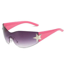 Y2K Star Punk Sports Sunglasses - UV400 Designer Sun Goggles for Men and Women - Puritific