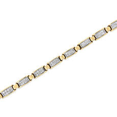 14K Yellow Gold 2 1/2 Cttw Princess-Cut Diamond Link Tennis Bracelet (H-I Color, SI2-I1 Clarity) - 7.25