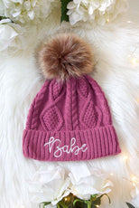 Babe and Bride Knitted Pom Pom Beanies - Puritific