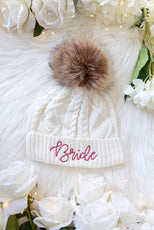 Babe and Bride Knitted Pom Pom Beanies - Puritific