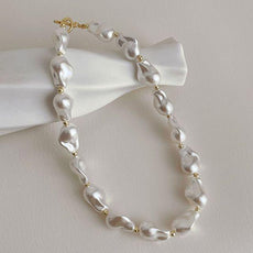 Baroque Pearl Buckle Necklace - Puritific