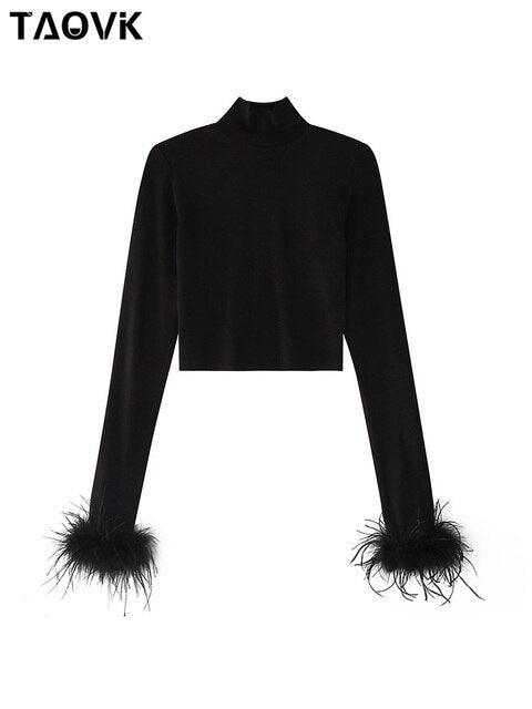 Basic Black Turtleneck-Shirts for Women - Puritific