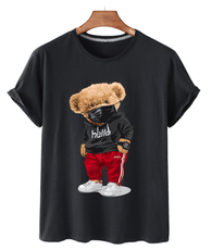 Bear Print Men's Cotton T Shirt - Puritific