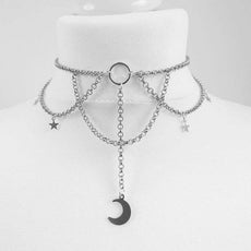 Black Crescent Moon Necklace - Puritific