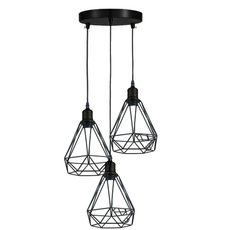 Vintage Industrial Retro Suspended 3 Head Ceiling Pendant Light Lampshade Light~2063-7