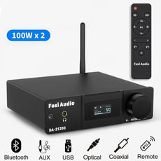 Bluetooth Audio Amplifiers 2.1 Channel Stereo USB DAC Power Amp Coaxial Optical AUX Remote Control For Home Speaker-0