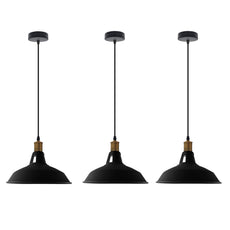 Retro Lustre Suspension Industrielle Plafonnier Abat-jour en métal 3PCS-9