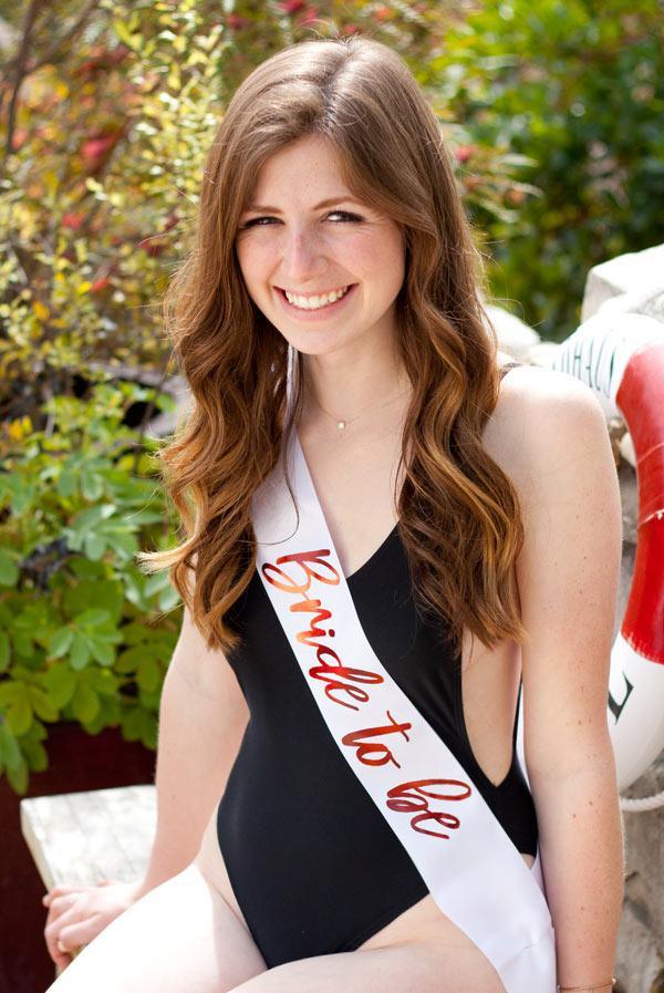 Bride To Be Foil Sash | Maroon Foil - Puritific