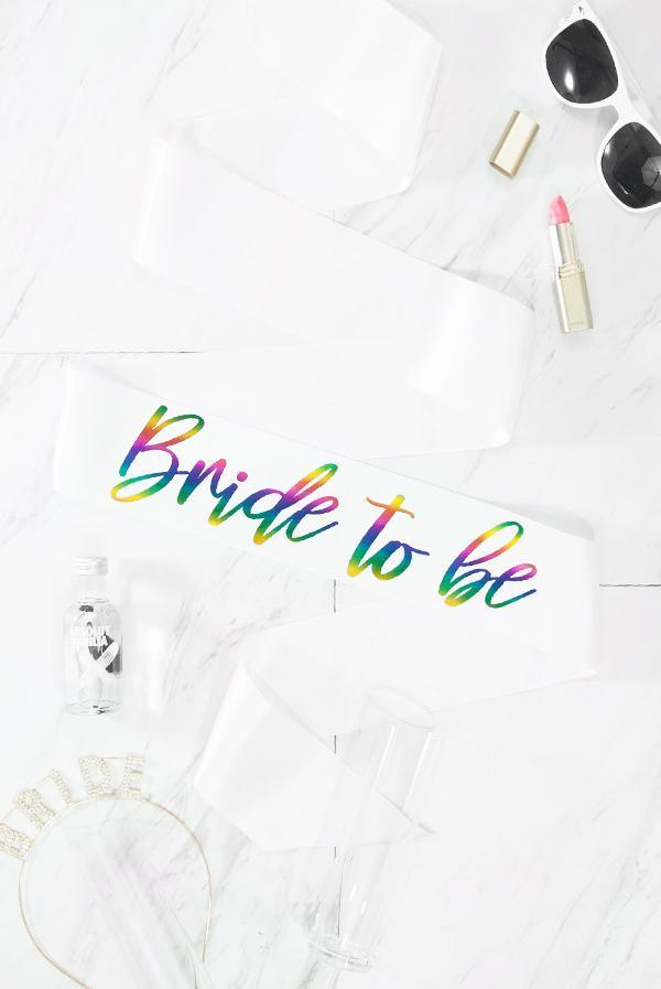 Bride To Be Foil Sash | Rainbow Foil! - Puritific