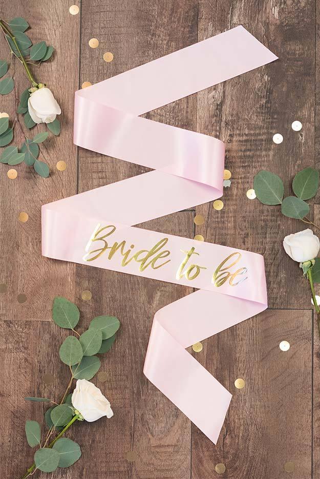 Bride To Be Gold Foil Sash | Lots of colors! - Puritific