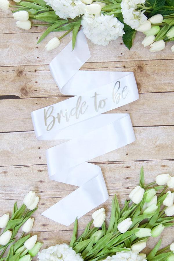 Bride To Be With Silver Foil Sash | Lots of colors! - Puritific