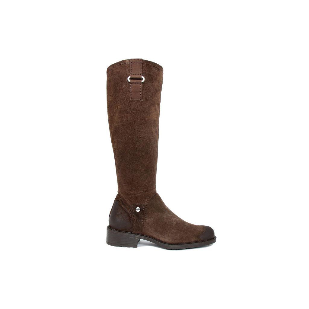 Brown Leather Knee High Boots - Puritific