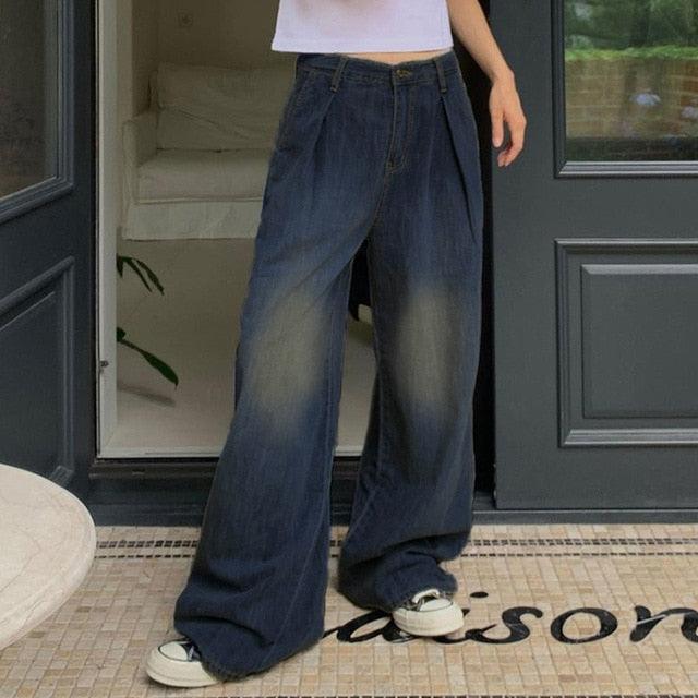 Button Low Waist Women's Denim Pants - Puritific