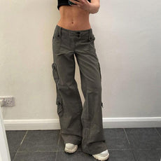 Button Low Waist Women's Denim Pants - Puritific