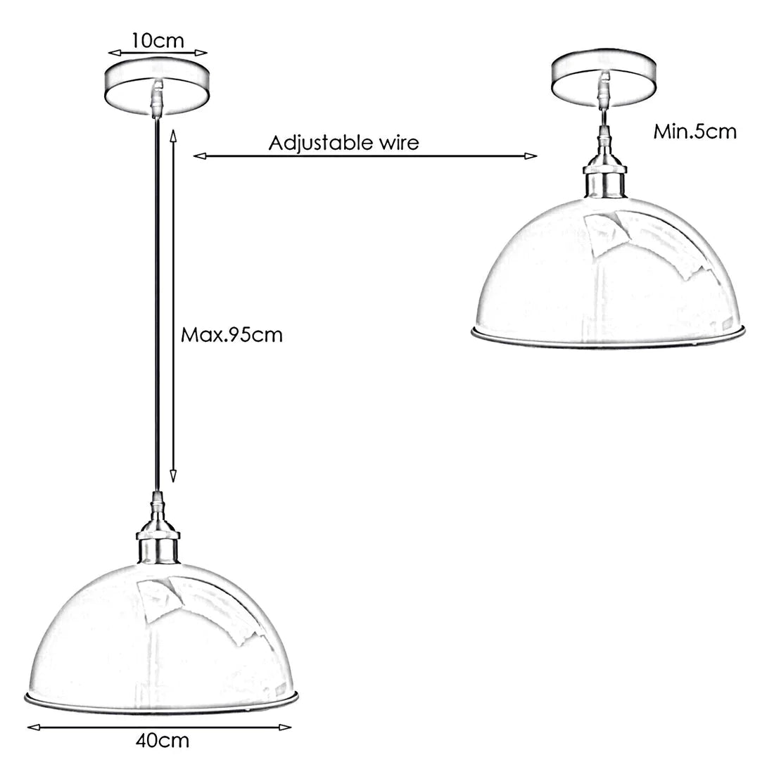 Vintage Modern Orange Metal Shade Ceiling Pendant Light Indoor Light Fitting With 95cm Adjustable Wire~1271-2