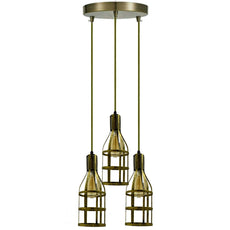 3-Heads Ceiling Pendant Cluster Light Fitting Lights E27 Socket Hanging Chandelier Light Industrial Ceiling Lamp~1290-5