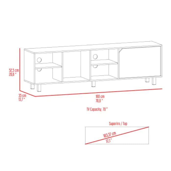 Harwich 5-Shelf TV Stand Light Oak